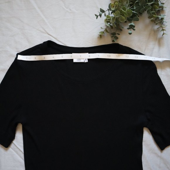 DKNY Short Sleeve Ribbed T-Shirt Black Small - Picture 7 of 7